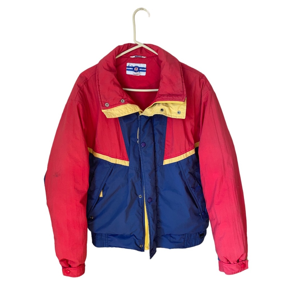 ✨Pro spirit vintage 90s multicolor block nylon jacket✨
